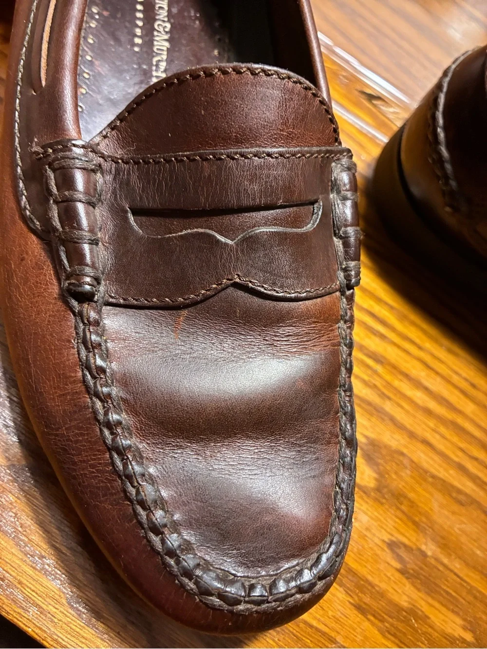 Johnston & Murphy Passport Brown Leather Penny Loafers Men’s Size 8.5